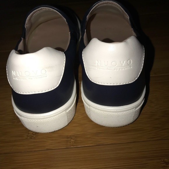 Navy Black Slip Ons - Picture 2 of 3